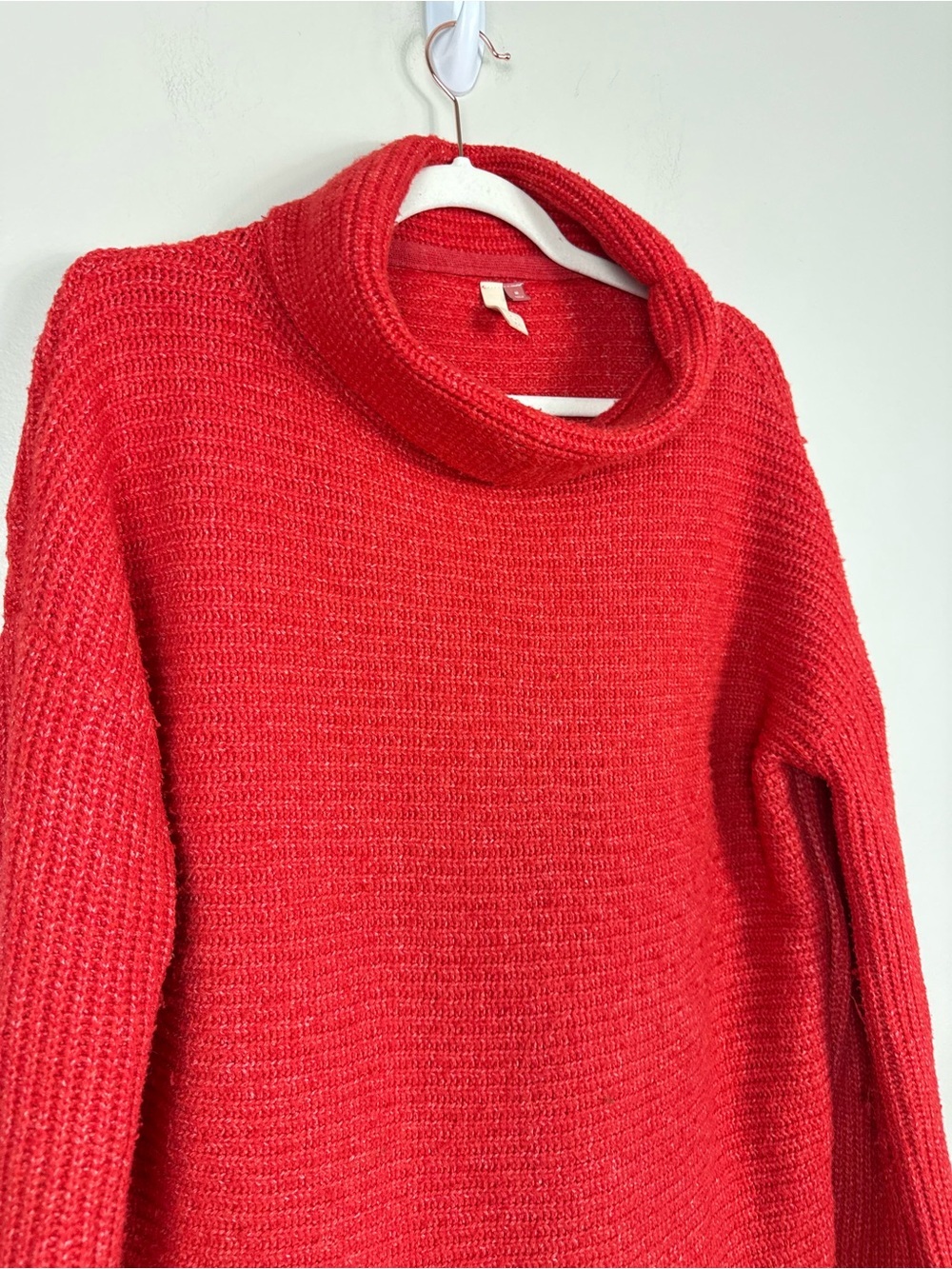 Anthropologie Pilcro Knit Sweater Womens Medium Cowl Neck Red Oversized Top - Picture 4 of 8